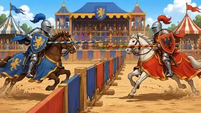 Joust - To fight or compete, especially in a formal contest.