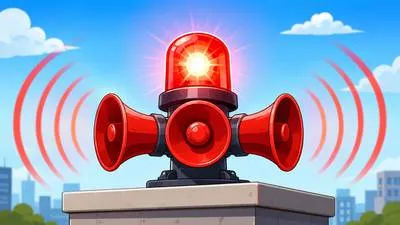 Siren - A device that makes a loud warning sound.