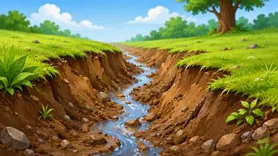 Gully - A narrow channel or small valley made by flowing water.