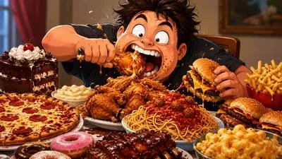 Edacious - Having a huge appetite; very greedy for food.
