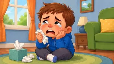 Snivel - To cry or complain in a weak, whining way.