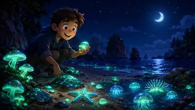 Phosphorescent - Giving off a faint glow that continues even after the source of light has been removed. (स्फुरदीप्त; प्रकाश स्रोत हटने के बाद भी चमकने वाला)