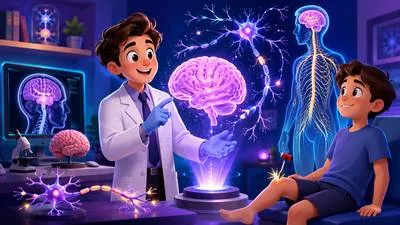Neurology - The branch of medicine concerned with the nervous system and its disorders. (तंत्रिका तंत्र और उसके विकारों से संबंधित चिकित्सा की शाखा)
