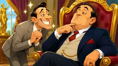 Smarmy - Excessively flattering or polite in an insincere and unpleasant manner.
