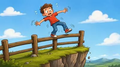 Teeter - To move or balance unsteadily, as if about to fall. (डगमगाना)