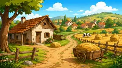Agrestic - Relating to the countryside; rustic, rural, or lacking refinement. (ग्रामीण या असंस्कृत) 