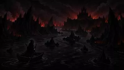 Stygian - Extremely dark, gloomy, or frightening.