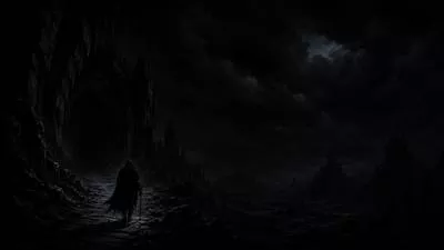 Cimmerian - Extremely dark, gloomy, or depressing.