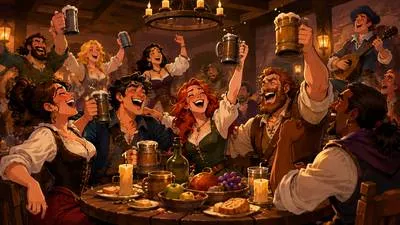 Carouse - To drink alcohol and celebrate noisily and excessively. (अत्यधिक मदिरापान करते हुए धूमधाम से उत्सव मनाना) 