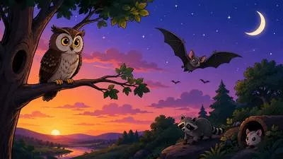 Vespertine - Relating to, occurring, or becoming active in the evening.