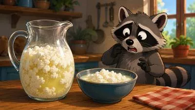 Curdle - Form curds, become thick and lumpy, or cause a liquid such as milk to spoil. (फटना या जम जाना) 