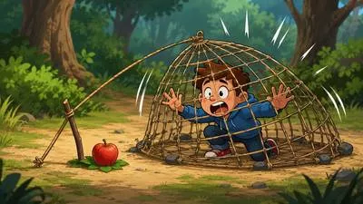 Entrap - To catch or deceive someone into a difficult or illegal situation. (जाल में फँसाना)