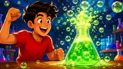 Effervesce - To give off bubbles or display lively enthusiasm and excitement. (बुलबुले छोड़ना या उत्साह से भर उठना)