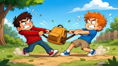 Tussle - A vigorous struggle, fight, or argument. (संघर्ष या हाथापाई)