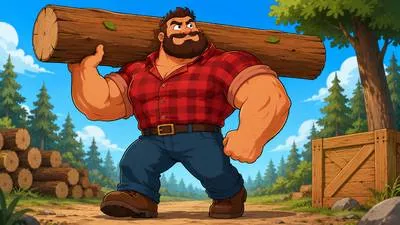 Burly - Large, strongly built, and muscular.