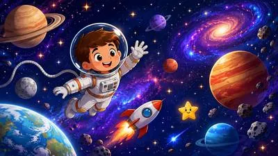 Cosmic - Relating to the universe, outer space, or the cosmos.