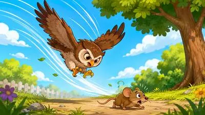 Swoop - To move rapidly downwards through the air, especially in order to attack or seize something. (तेजी से नीचे झपटना)