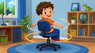 Swivel - Turn around a fixed or central point. (एक निश्चित बिंदु पर घूमना)