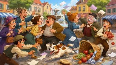 Kerfuffle - A commotion or fuss caused by disagreement or confusion.