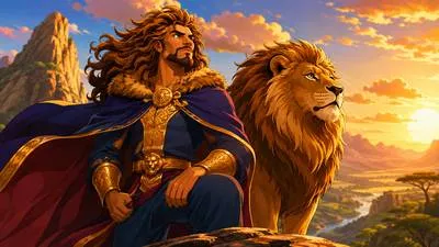 Leonine - Resembling a lion in appearance, strength, or behaviour.