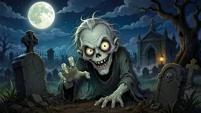 Ghoulish - Horribly interested in death, suffering, or frightening things. (भयावह और प्रेत-सदृश)