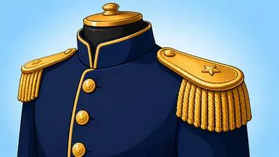 Epaulet - An ornamental shoulder piece worn on a military or ceremonial uniform. (सैनिक वर्दी के कंधे पर लगा सजावटी चिह्न)