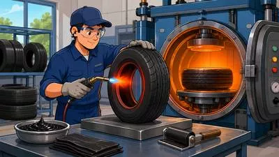 Vulcanize - Treat rubber with heat and chemicals to make it stronger, harder, and more durable. (रबर को ताप और रसायनों से अधिक मजबूत बनाना)
