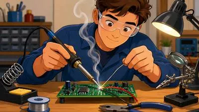 Solder - To join metal parts by melting a metal alloy between them.