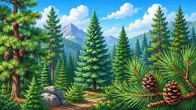 Coniferous - Producing cones and usually having needle-like evergreen leaves. (शंकुधारी)