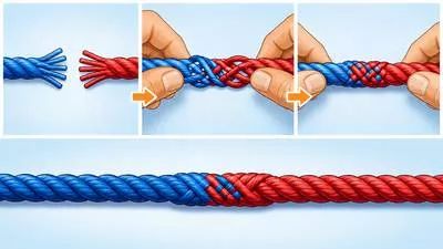 Splice - To join two ends or pieces together by interweaving or connecting them. (जोड़ना)