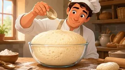 Leaven - To make dough rise by adding yeast or to make something lighter and more enjoyable.