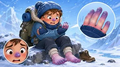 Frostbite - An injury caused by the freezing of the skin and underlying tissues due to extreme cold.