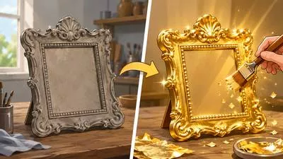Gilded - Covered with a thin layer of gold or made to appear rich and attractive.
