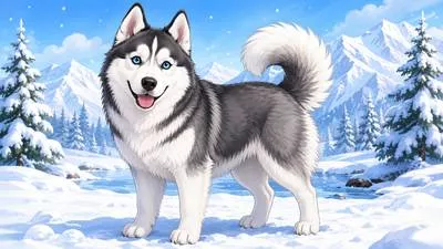Husky - Strong and heavily built, or having a deep and slightly rough voice. (मज़बूत और भारी-भरकम)