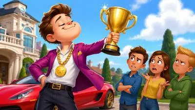 Boastful - Showing excessive pride by talking too much about one's achievements.
