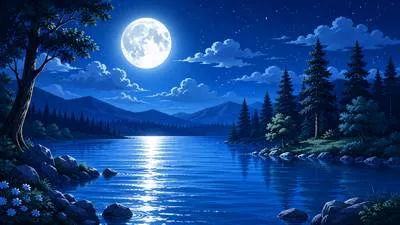 Moonlight - The natural light reflected from the moon. (चाँदनी)