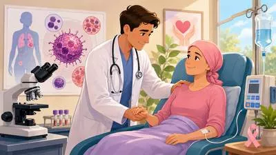 Oncology - The branch of medicine concerned with the study, diagnosis and treatment of cancer. (कैंसर विज्ञान)