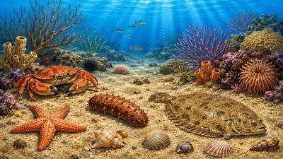 Benthic - Relating to or living at the bottom of a sea, lake or other body of water.