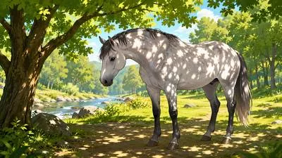 Dappled - Marked with spots, patches or areas of different colours or shades.
