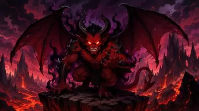 Demonic - Resembling or relating to a demon; extremely evil, cruel or frightening.
