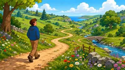 Ramble - To walk without a fixed route or to speak at excessive length without a clear purpose. (बिना निश्चित दिशा के घूमना या विषय से भटककर बोलना)