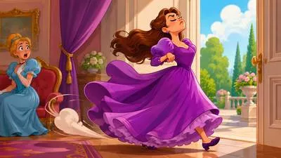Flounce - To move away with exaggerated, impatient, or angry movements. (झटके और क्रोध के साथ चलना)