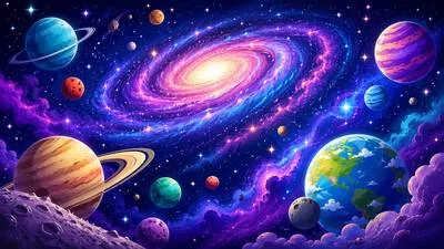 Galactic - Relating to a galaxy or outer space; extremely large in scale. (आकाशगंगा संबंधी)