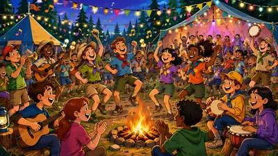 Jamboree - A large, lively celebration or gathering.