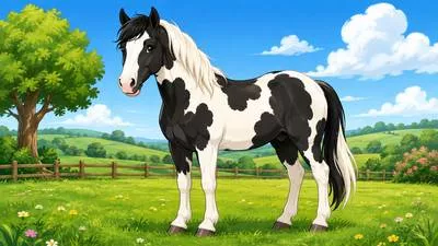Piebald - Having patches of two different colours, usually black and white.