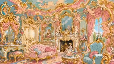Rococo - Excessively ornate, elaborate, or decorative in style.
