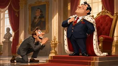 Sycophant - A person who praises powerful people excessively to gain an advantage.