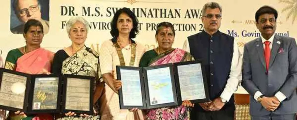 Two women receive M.S. Swaminathan award for their work