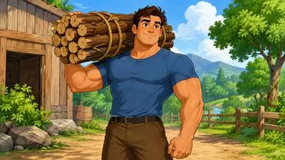 Strapping - Tall, strong and physically well-built. (लंबा, मजबूत और सुगठित)