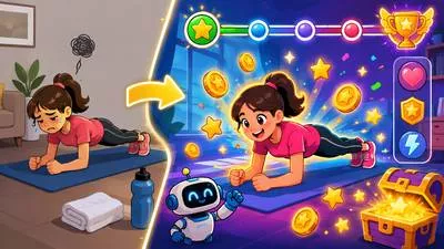 Gamify - To add game-like features to an activity in order to make it more engaging. (खेल-तत्वों से रोचक बनाना)